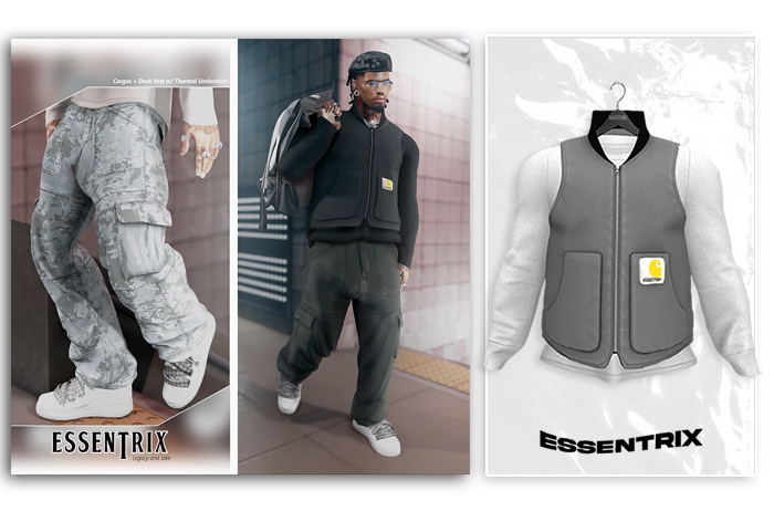 -ESSENTRIX-. Duck Vest (Gray)