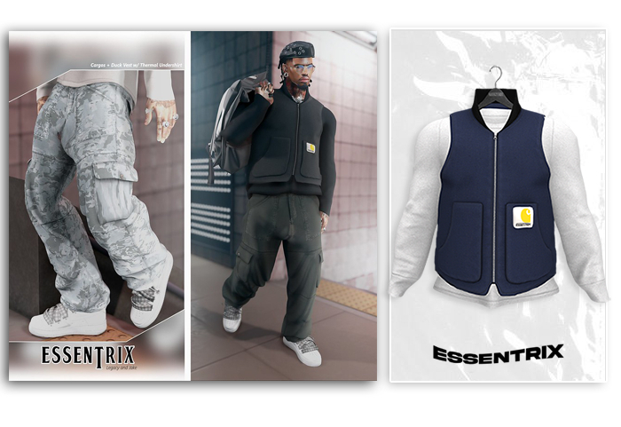 -ESSENTRIX-. Duck Vest (Navy)