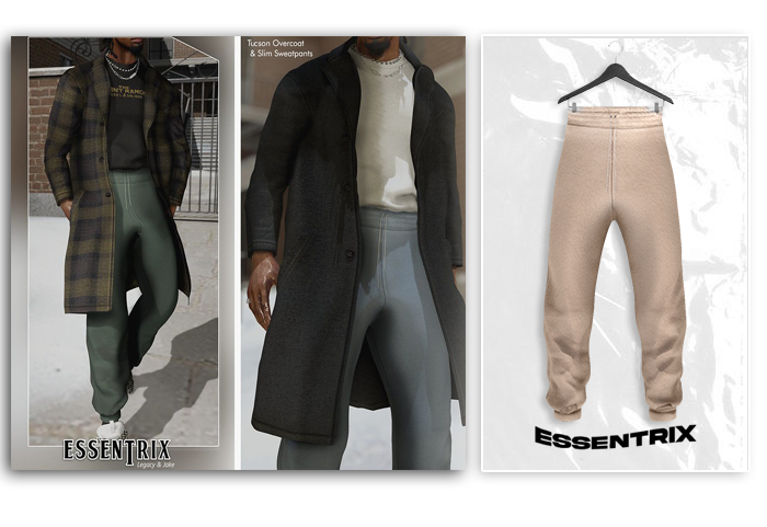 -ESSENTRIX-. Slim Sweatpants (Beige)