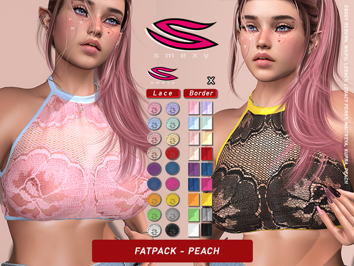 ::Smexy:: HalterLace TOP FATPACK PEACH