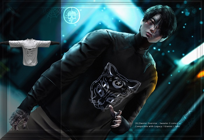 [EL] Sweter Oversize White  Cat