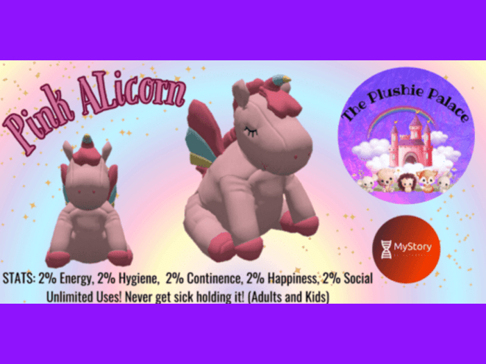 Second Life Marketplace MyStory Pink Alicorn Plush Toy