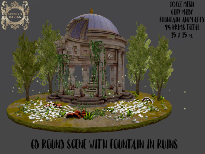 GD ROUND SCENE WITH FOUNTAIN IN RUINS