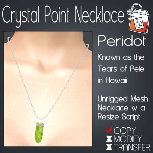 ~TL~ Peridot Crystal Point Necklace