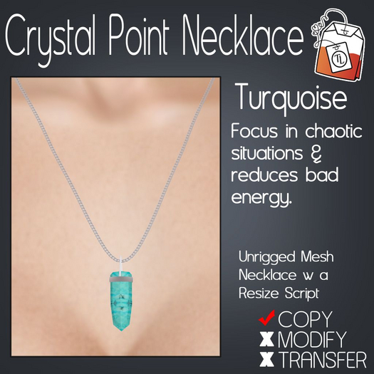 ~TL~ Turquoise Crystal Point Necklace