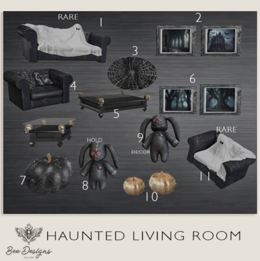 01 Bee Designs Haunted Living Room RARE