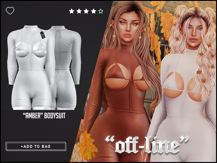 "Off-Line" x "Amber" Bodysuit / White