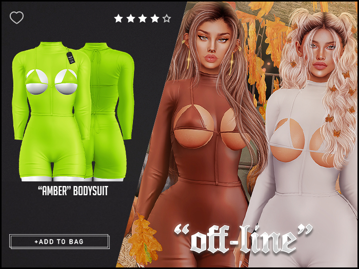 "Off-Line" x "Amber" Bodysuit / Treuse