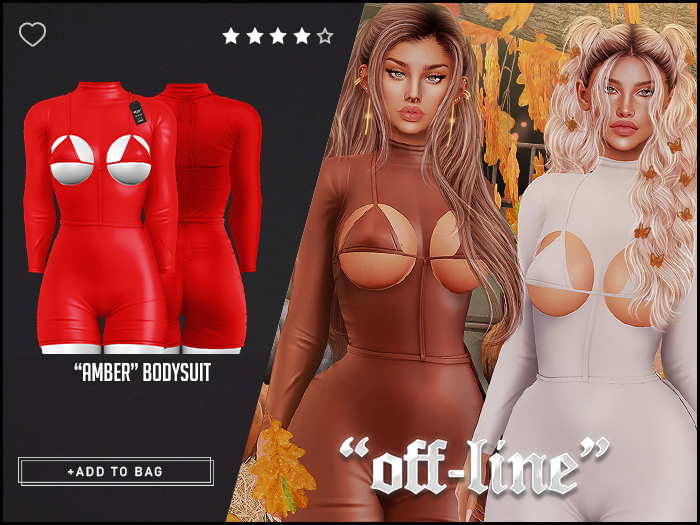 "Off-Line" x "Amber" Bodysuit / Red