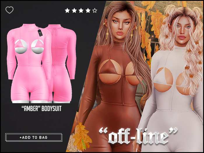 "Off-Line" x "Amber" Bodysuit / Gum