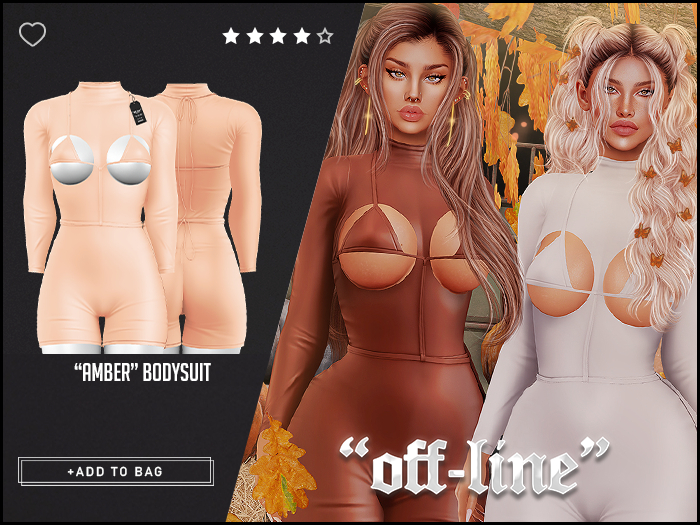 "Off-Line" x "Amber" Bodysuit / Flesh