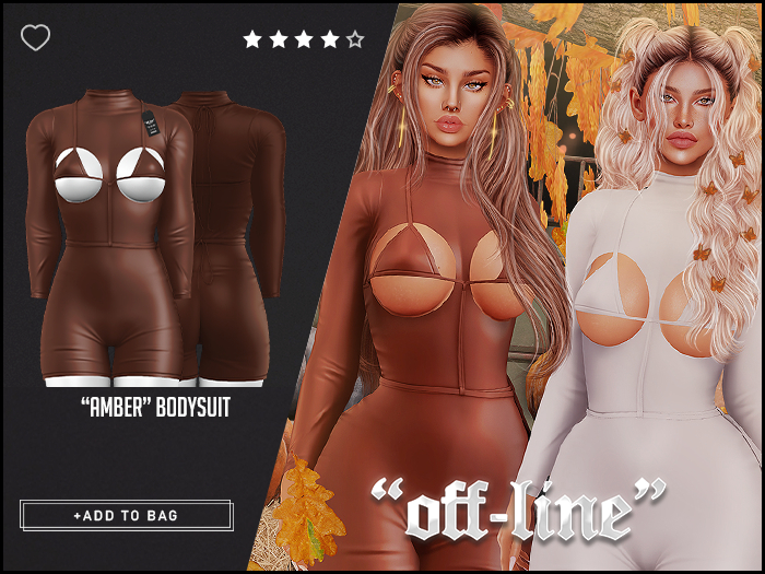 "Off-Line" x "Amber" Bodysuit / Choco
