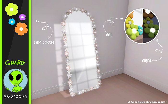 Gnarly. - Clay Flower Mirror - Spring Garden