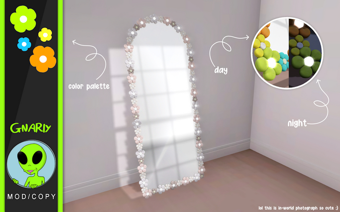 Gnarly. - Clay Flower Mirror - Spring