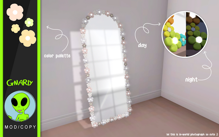 Gnarly. - Clay Flower Mirror - Soft Spring