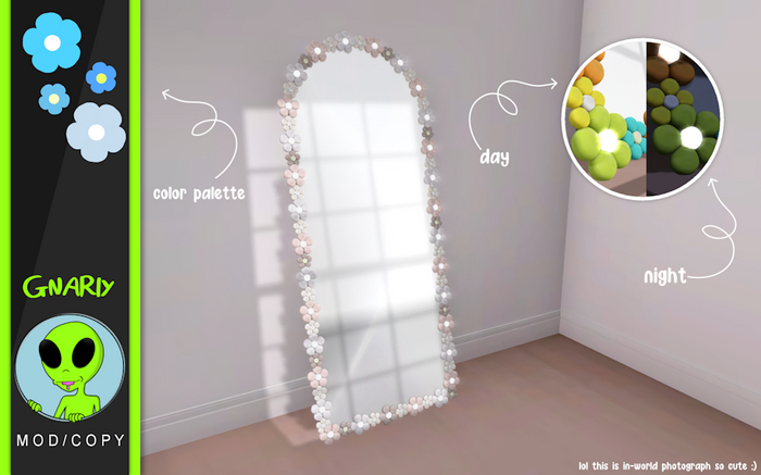 Gnarly. - Clay Flower Mirror - Blues