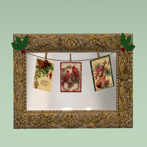 Song's Vintage Christmas Cards in a row