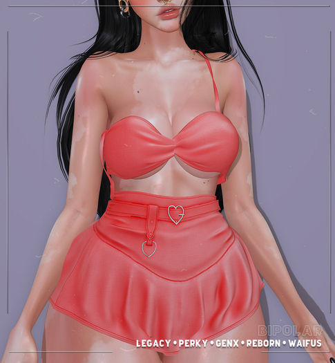 Bipolar - Candy Top&Skirt - Peach