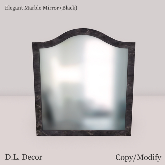 D.L. Decor Elegant Marble Mirror (Black) Mesh