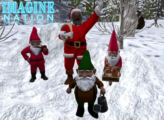 Afro Santa & Elves Scene