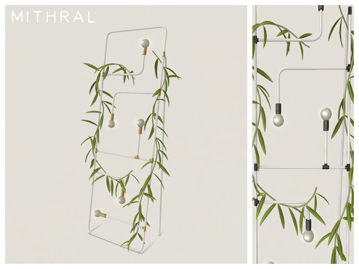 Mithral * Plant Wrapped Pipe Light Display (White)