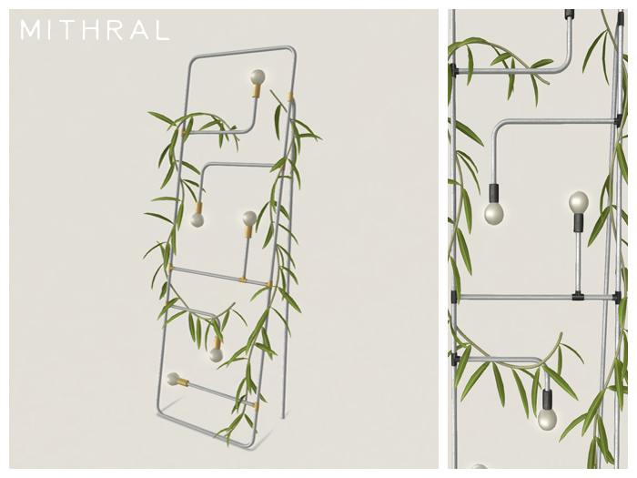 Mithral * Plant Wrapped Pipe Light Display (Silver)