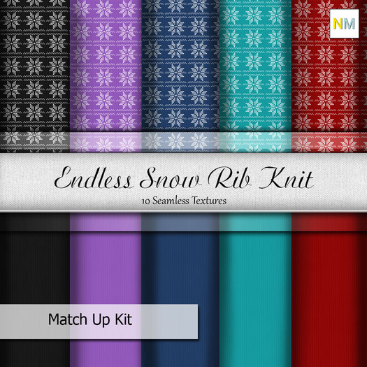 Endless Snow Rib Knit 10 Seamless Textures NM