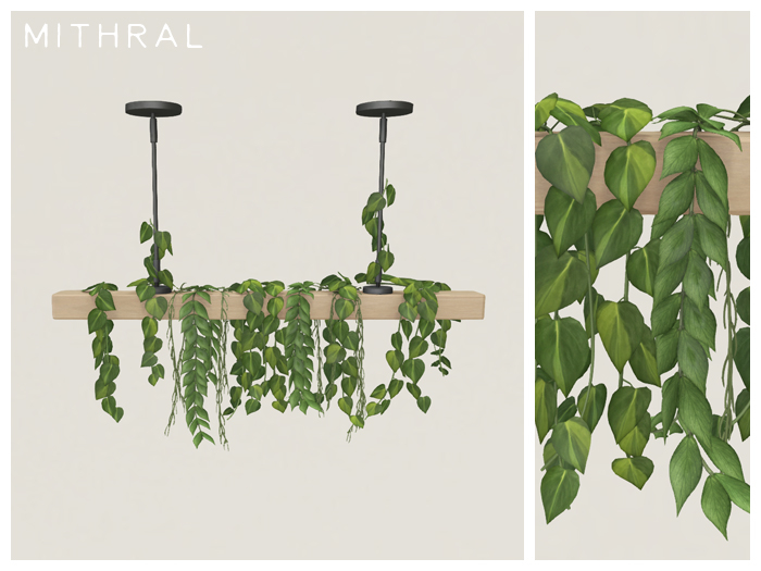 Mithral * Plant Draped Ceiling Display (Light Wood)