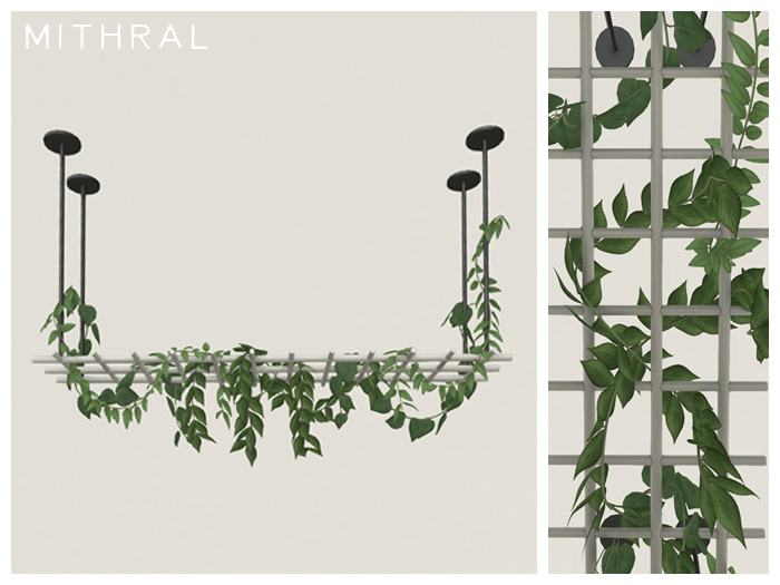 Mithral * Ceiling Plant Bar Display (White)