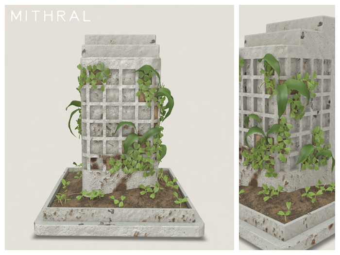 Mithral * Weathered Plant Pillar (White)