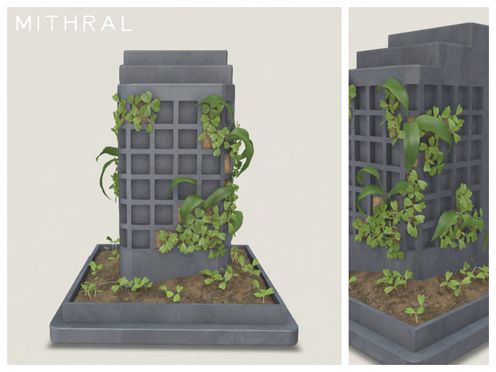Mithral * Weathered Plant Pillar (Slate)