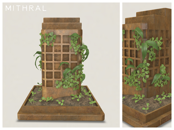 Mithral * Weathered Plant Pillar (Copper)
