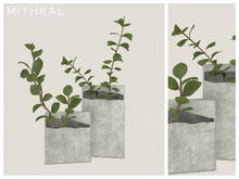 Mithral * Block Planter Duo (Light Concrete)
