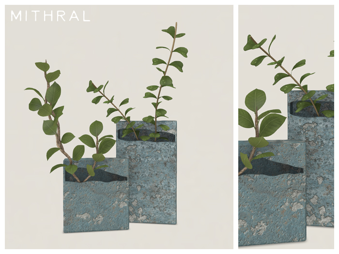 Mithral * Block Planter Duo (Blue)