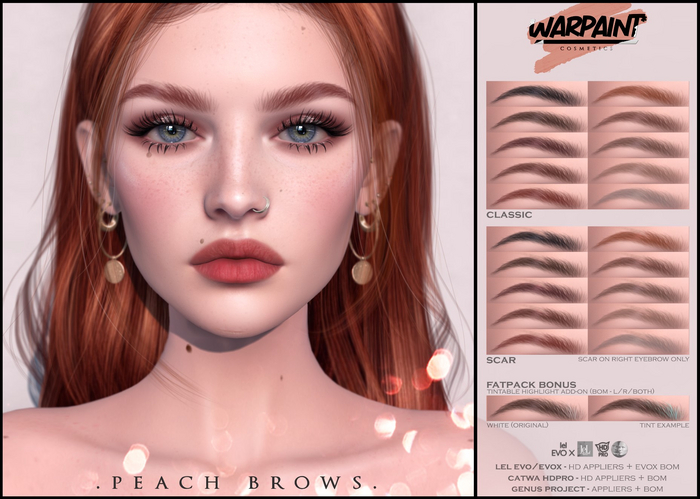 WarPaint* Peach brows - Fatpack [Genus]