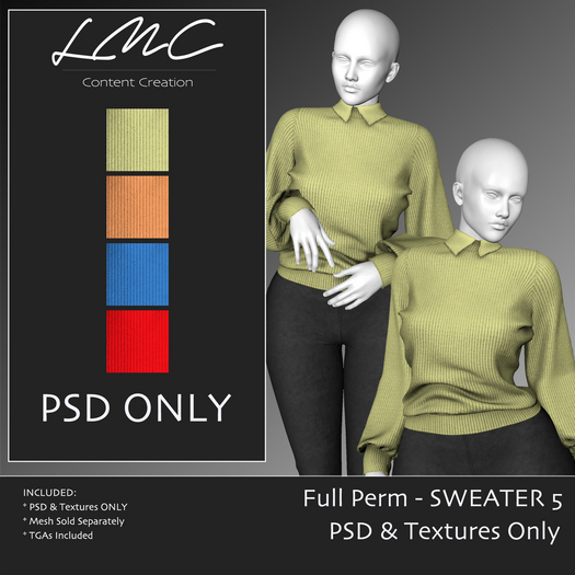 LMC PSD - Sweater 5 - PSD & Textures ONLY !!!