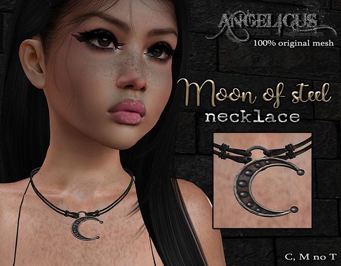 :ANGELICUS: necklace-Moon of steel  