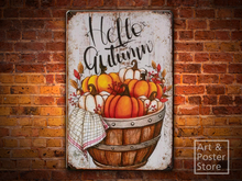 Hello Autumn | Metal Style Wall Sign 