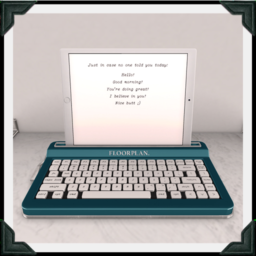floorplan. tablet typewriter / teal [box]