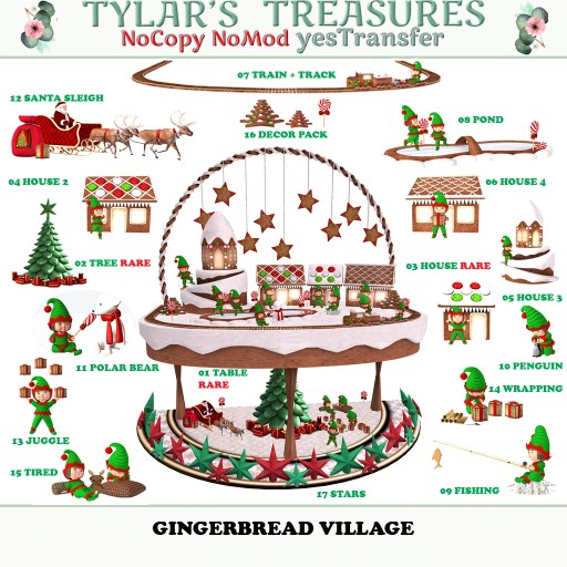 01  .:TT:.  GINGERBREAD VILLAGE TABLE RARE
