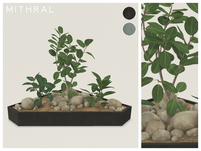 Mithral * Ficus Trio Corner Planter (Pack C)