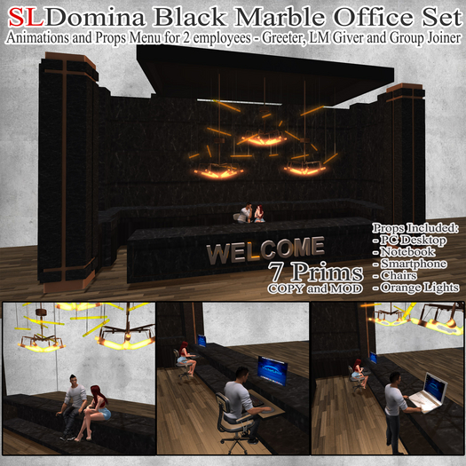 SLDomina Black Marble Office Set Manadgent COPY and MOD Greeter, group join, info giver