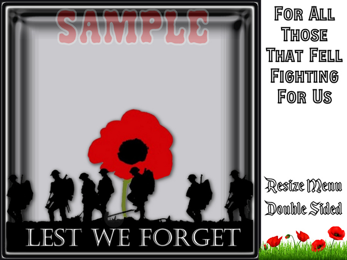 * REMEMBRANCE DAY * Double Sided With Resize Menu