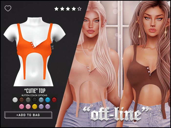 "Off-Line" x "Cutie" Top / Orange