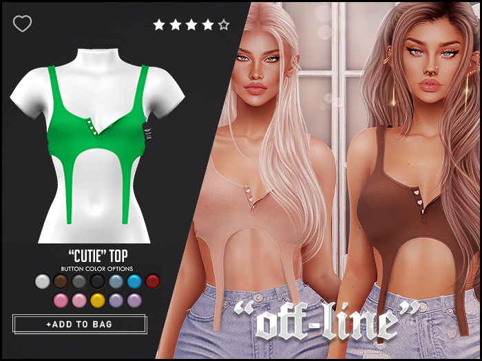 "Off-Line" x "Cutie" Top / Lime