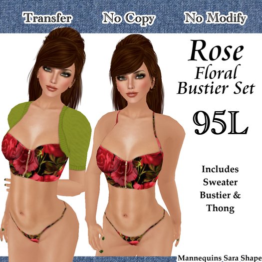 Short & Sweet Rose Bustier Set