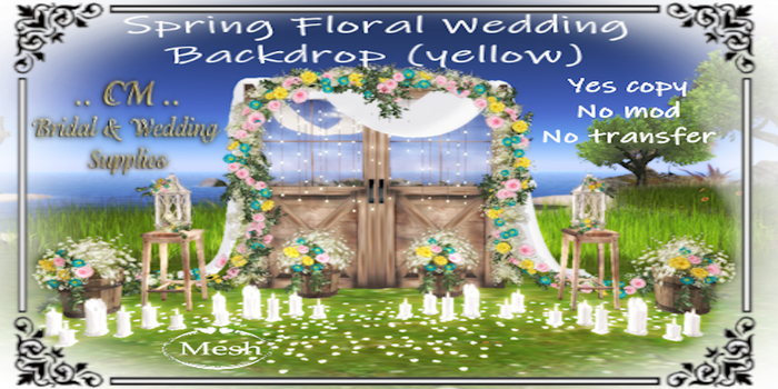 CM..Spring Floral Wedding Backdrop Yellow