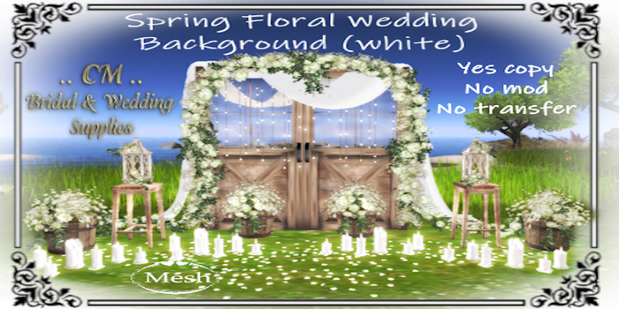 CM..Spring Floral Backdrop White