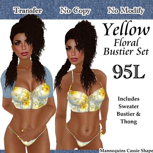 Short & Sweet Yellow Bustier Set