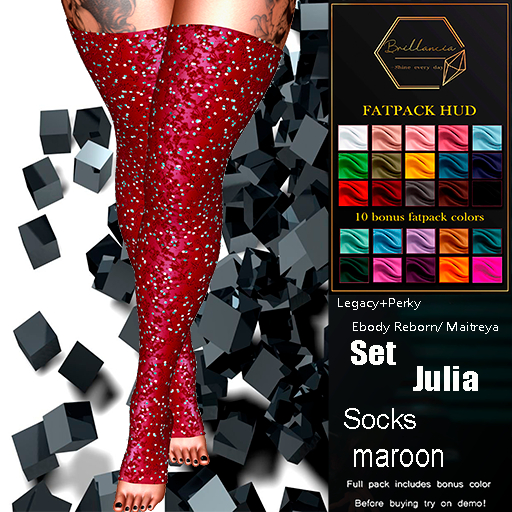 *BRILLANCIA* - Set Julia socks maroon